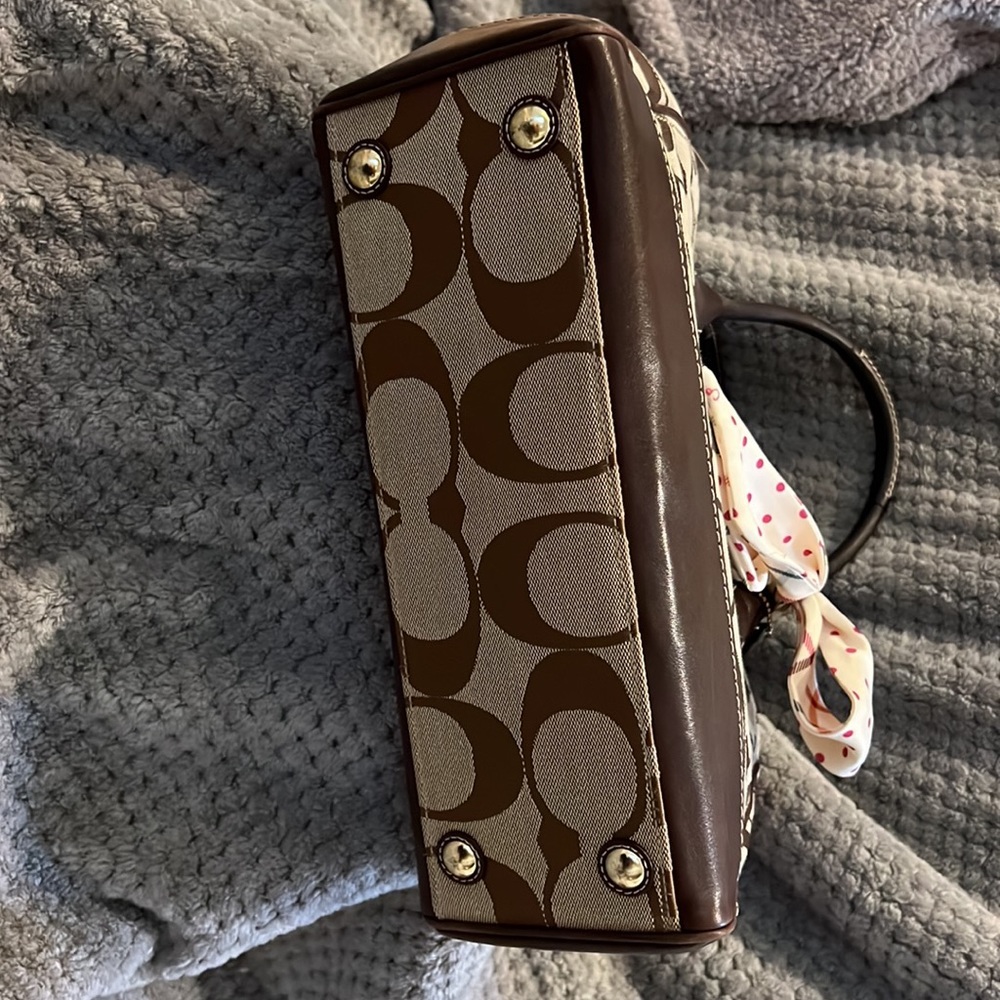 COACH signature brown/tan double handle tote - Picture 5 of 12